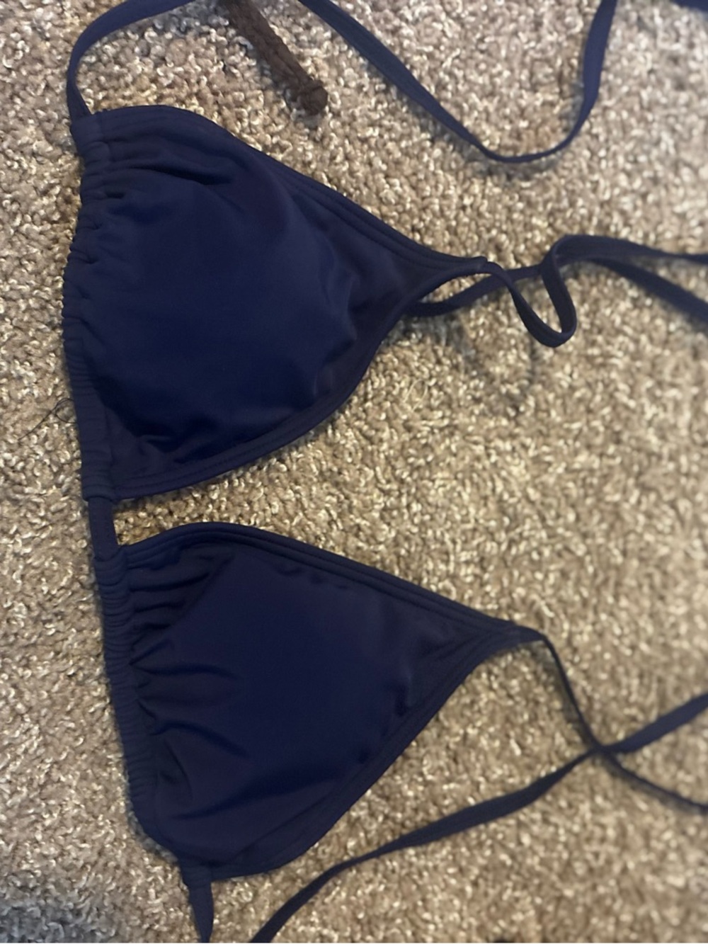 Navy Triangle String Bikini Top - Women's Swim